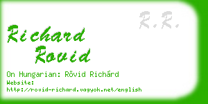 richard rovid business card